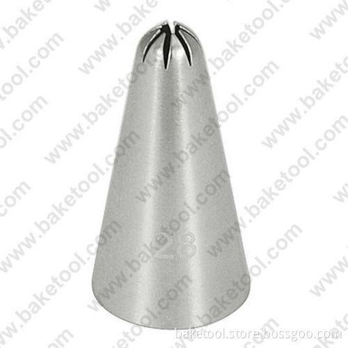 Stainless steel small cake decorating closed star nozzle #28